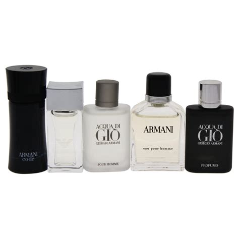 armani cologne gift set|giorgio armani miniature gift set.